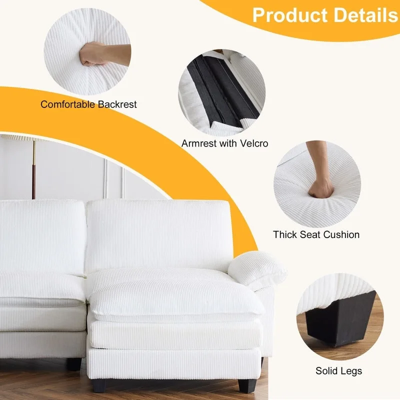 Chenille Two-Seater Sofa with Footstool - 2+1 Indoor Double Bag, Dimensions: 217*141*85