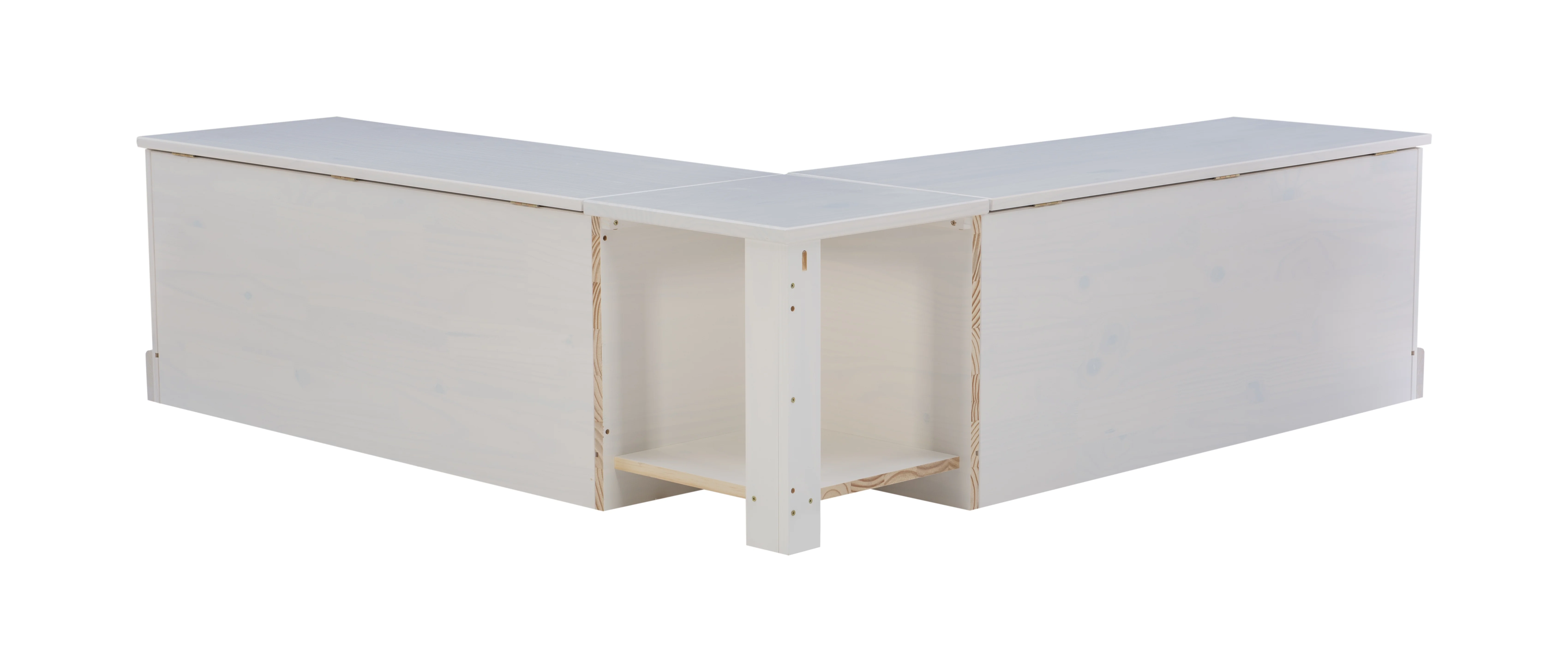 Linon Romero Backless Corner Nook with Storage, 5-Piece Cushion Set, Natural/White/Beige - Image 24