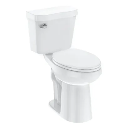 Elongated Two-Piece Toilet with Soft-Close Seat and 1.28 GPF Siphonic Flush