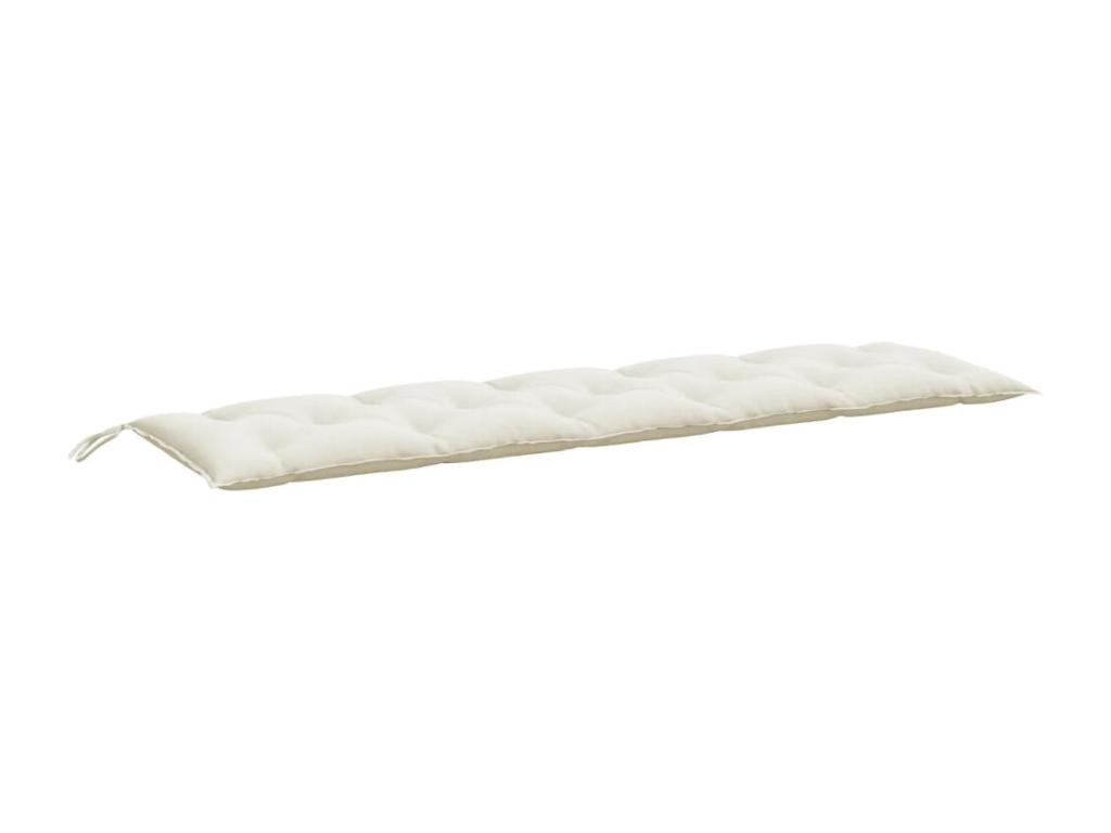 Cojín para banco de jardín tela crema melange 180x50x7 cm