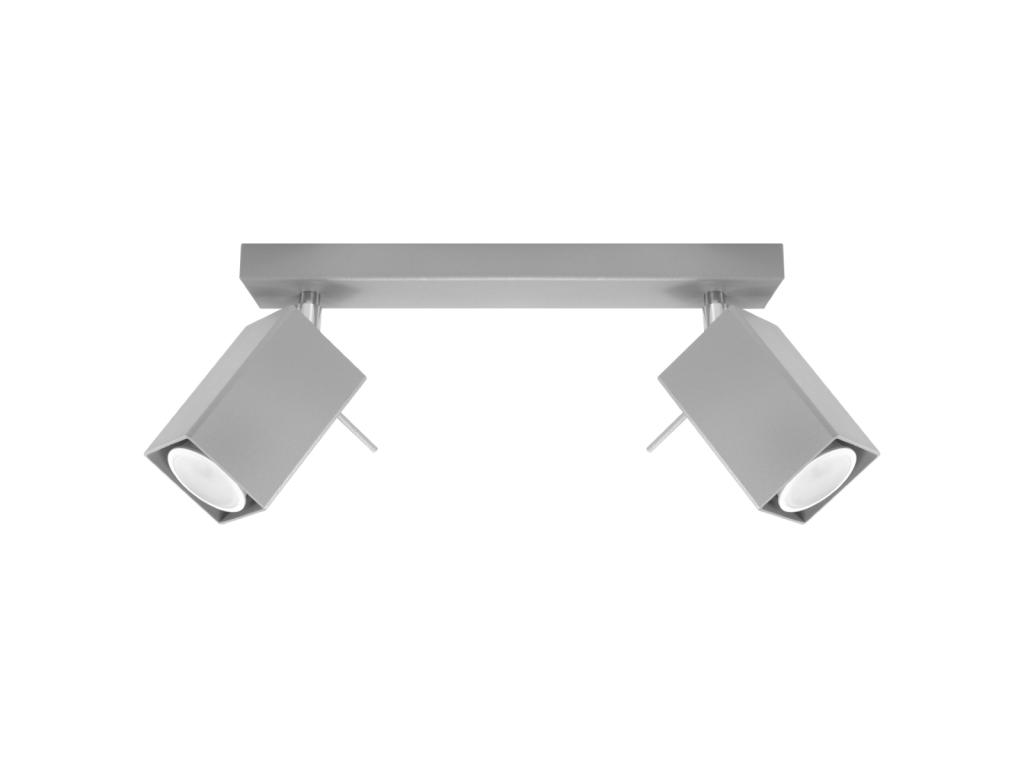 Lámparas de techo Merida moderno de acero - 2 fuentes luminosas - L.30 x A.16 cm - gris