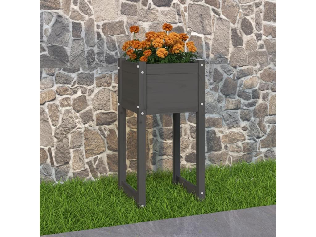 Decoratodo  madera maciza de pino gris 40x40x81 cm