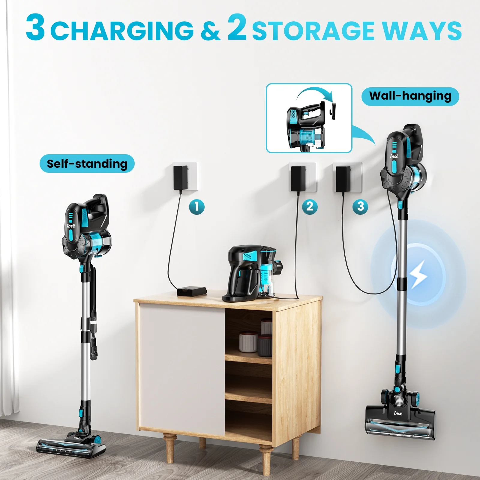 INSE Cordless Vacuum Cleaners, 6-in-1 Lightweight Stick Vacuum for Hardwood Floor Carpet Pet Hair, V770 - Image 11