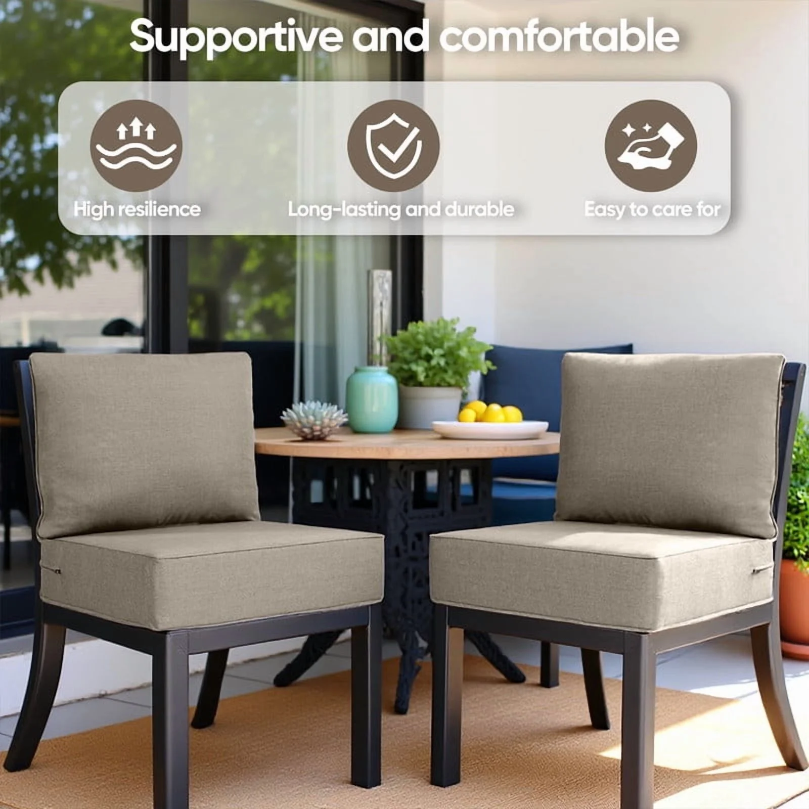 Bellefurn Outdoor Deep Seat Cushion 24 X 24 X 6 inch for Patio Furniture,Outdoor Chair Cushions Waterproof & Fade Resistant Patio Furniture Cushions for Wicker Chair, Sofa, Couch - Image 72
