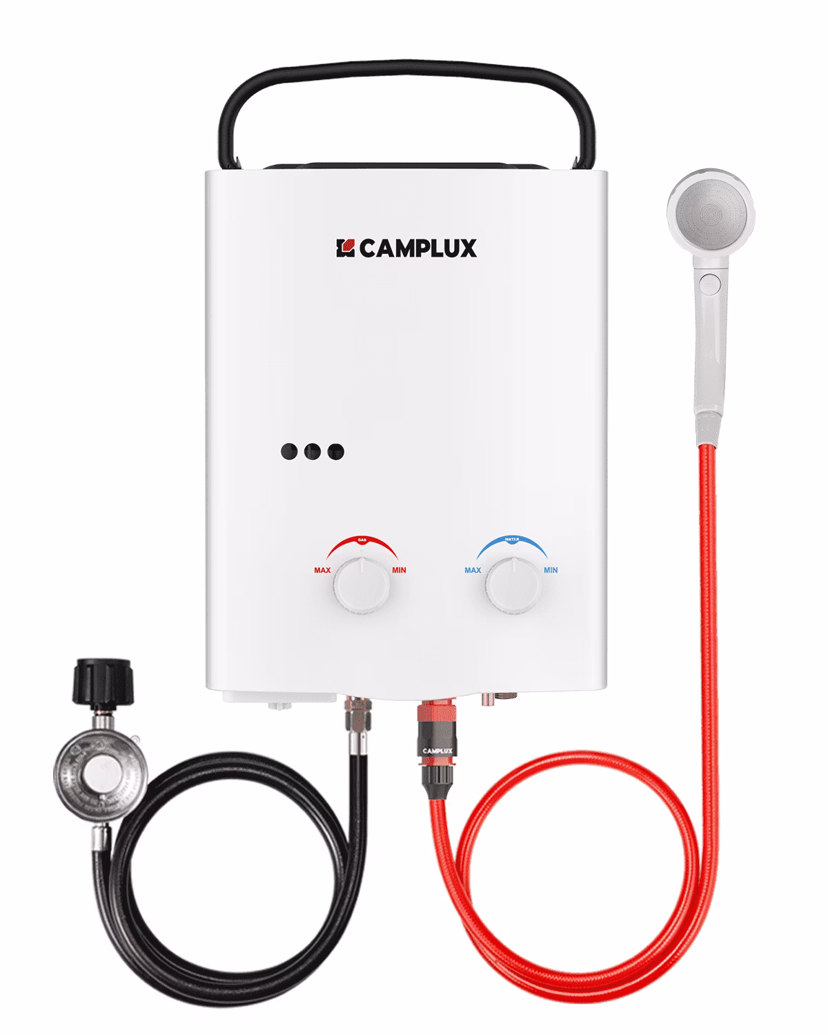 CAMPLUX Portable 1.32 GPM 34, 000 BTU Propane Tankless Water Heater for Outdoor(Black)