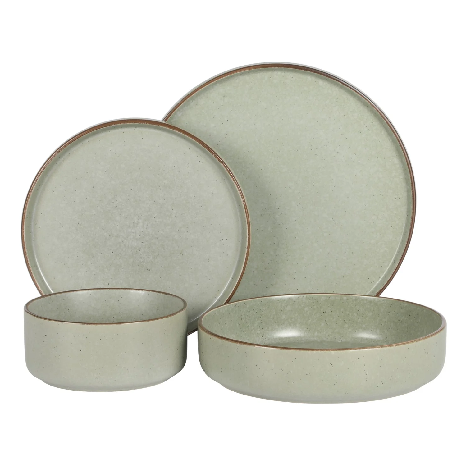 Gibson Elite Gelston Stoneware Matte Reactive Glaze 16 Piece (Service for 4) Plates and Bowl Dinnerware Set - Grey - Image 15