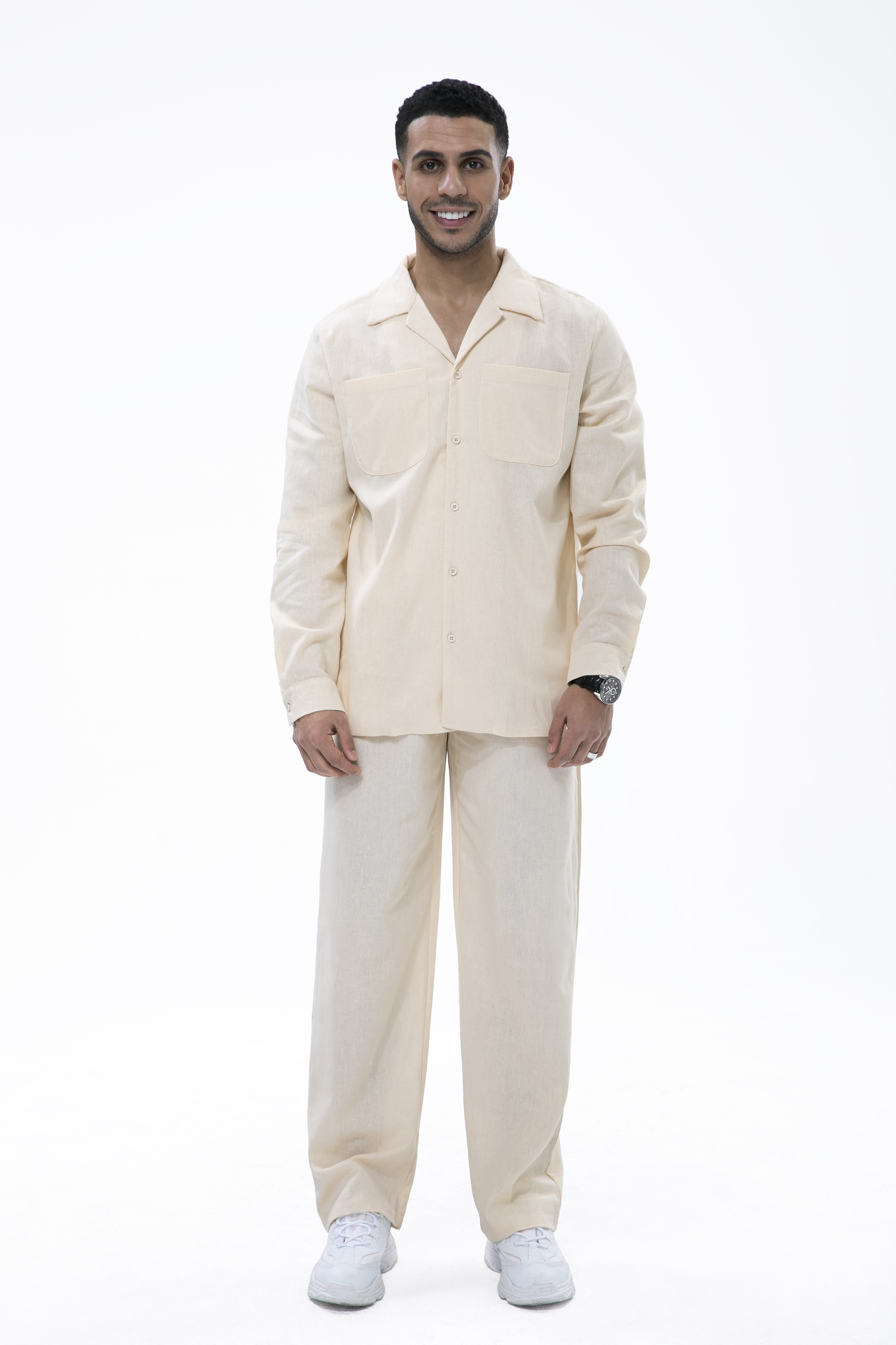 Suitmens Men's Cotton Linen 2 Piece Walking Set