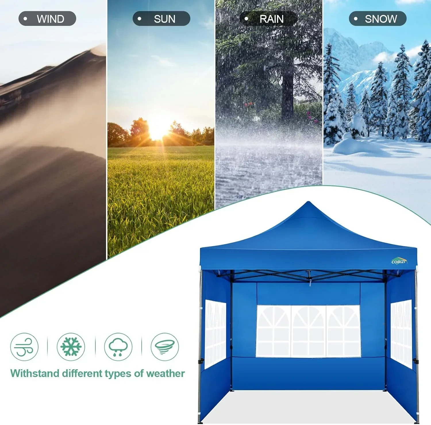 COBIZI 10x20 Heavy Duty Pop up Canopy Tent 6 sidewalls Commercial Canopy Wedding Party Tents