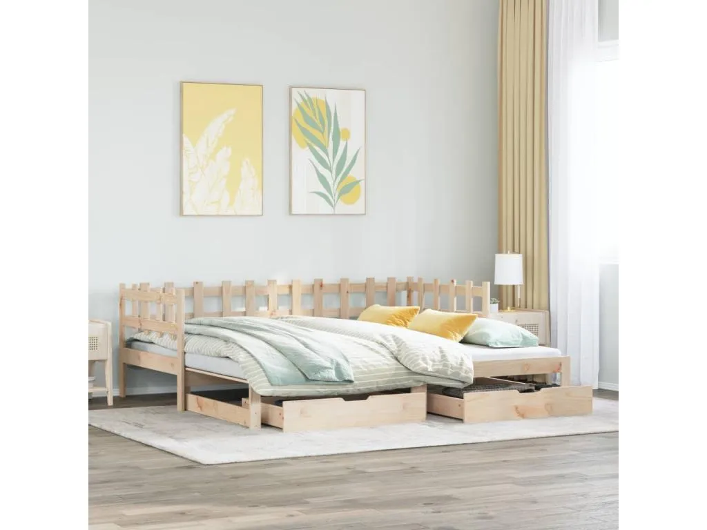 Sofá cama Micasacool con cajones Micasacool maciza de Micasacool 90x190 cm