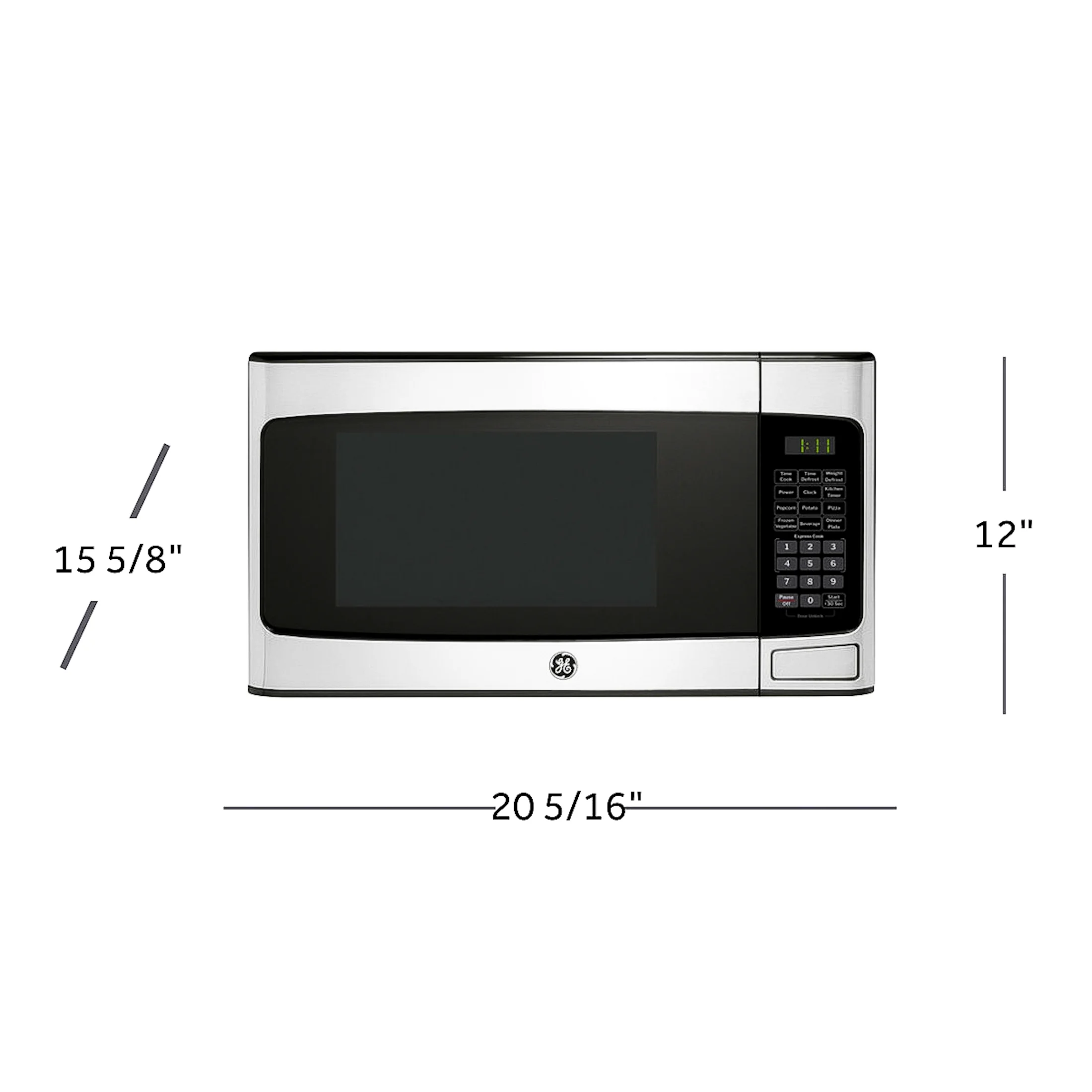 GE 1.1 Cu Ft Countertop Microwave Oven, 950W, Stainless Steel, One-Touch Cooking, Turntable, Auto Defrost, Child Lock, Model GCST11N1WSS - Image 5
