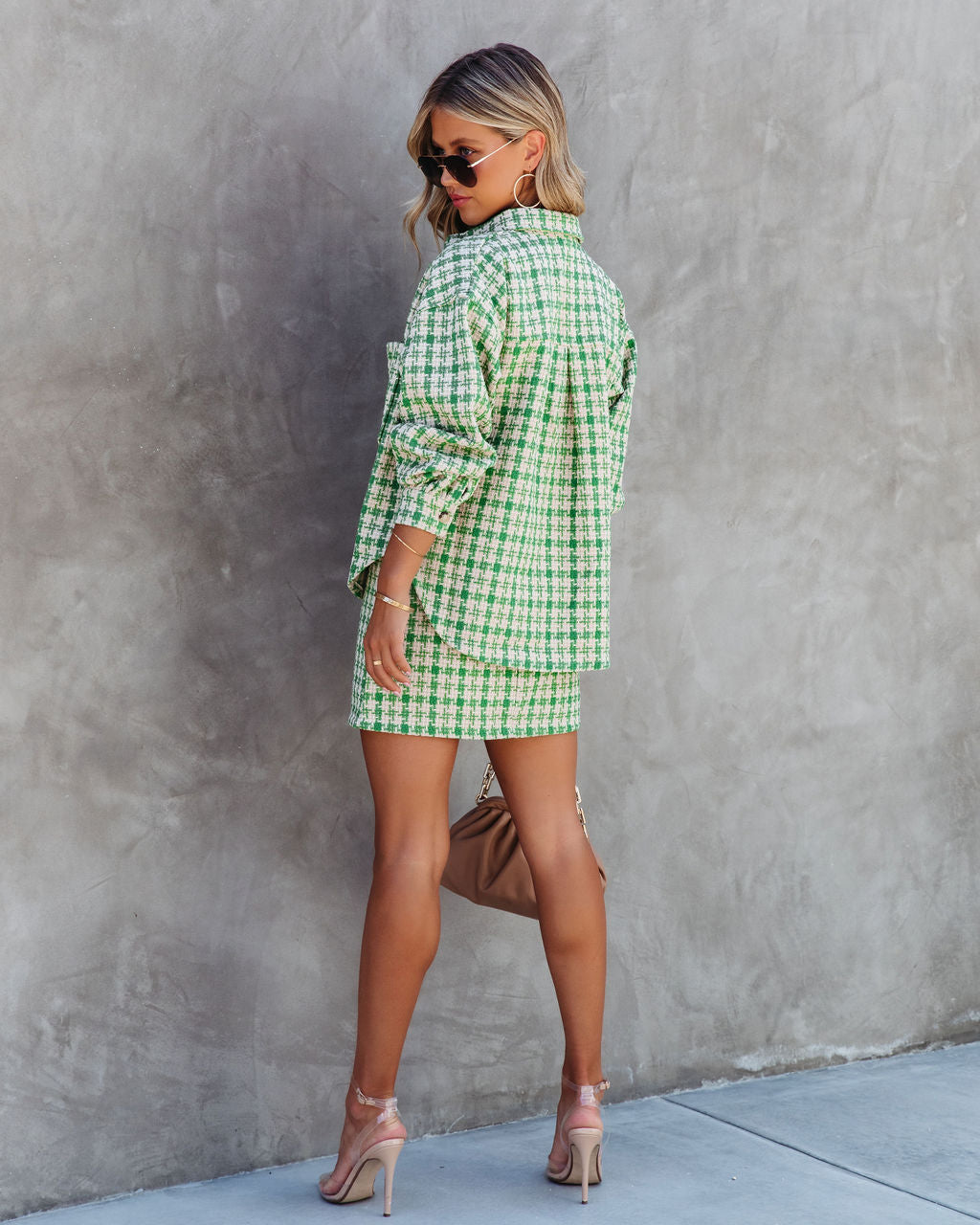 Jackie Houndstooth Lightweight Tweed Jacket - SALE - Se7enfashion