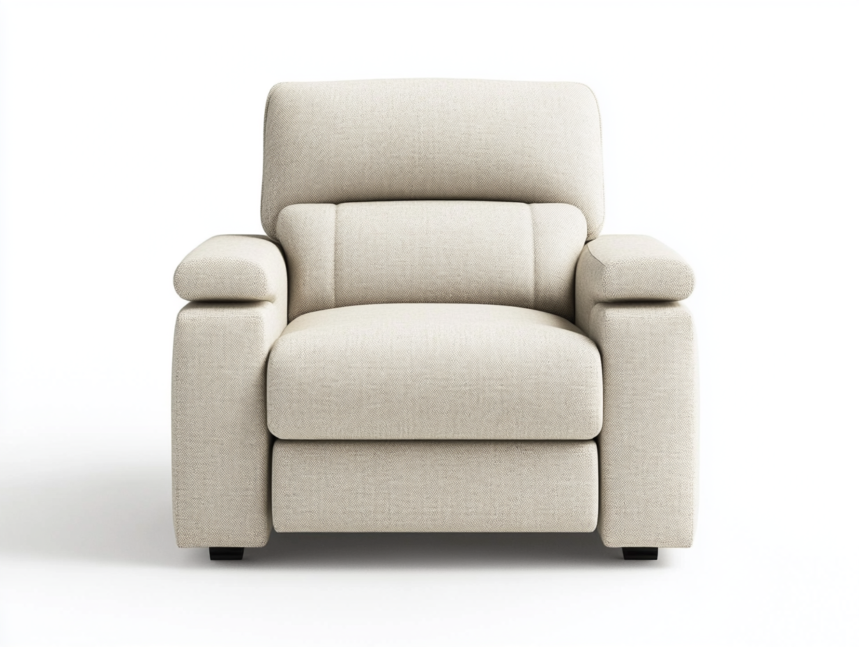 Sillón reclinable eléctrico gris claro con reposabrazos