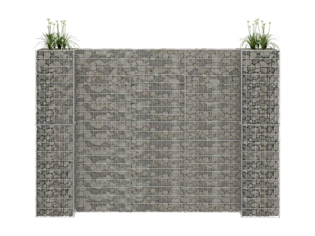 Decoratodo  gaviones forma  H alambre de acero 260x40x180 cm