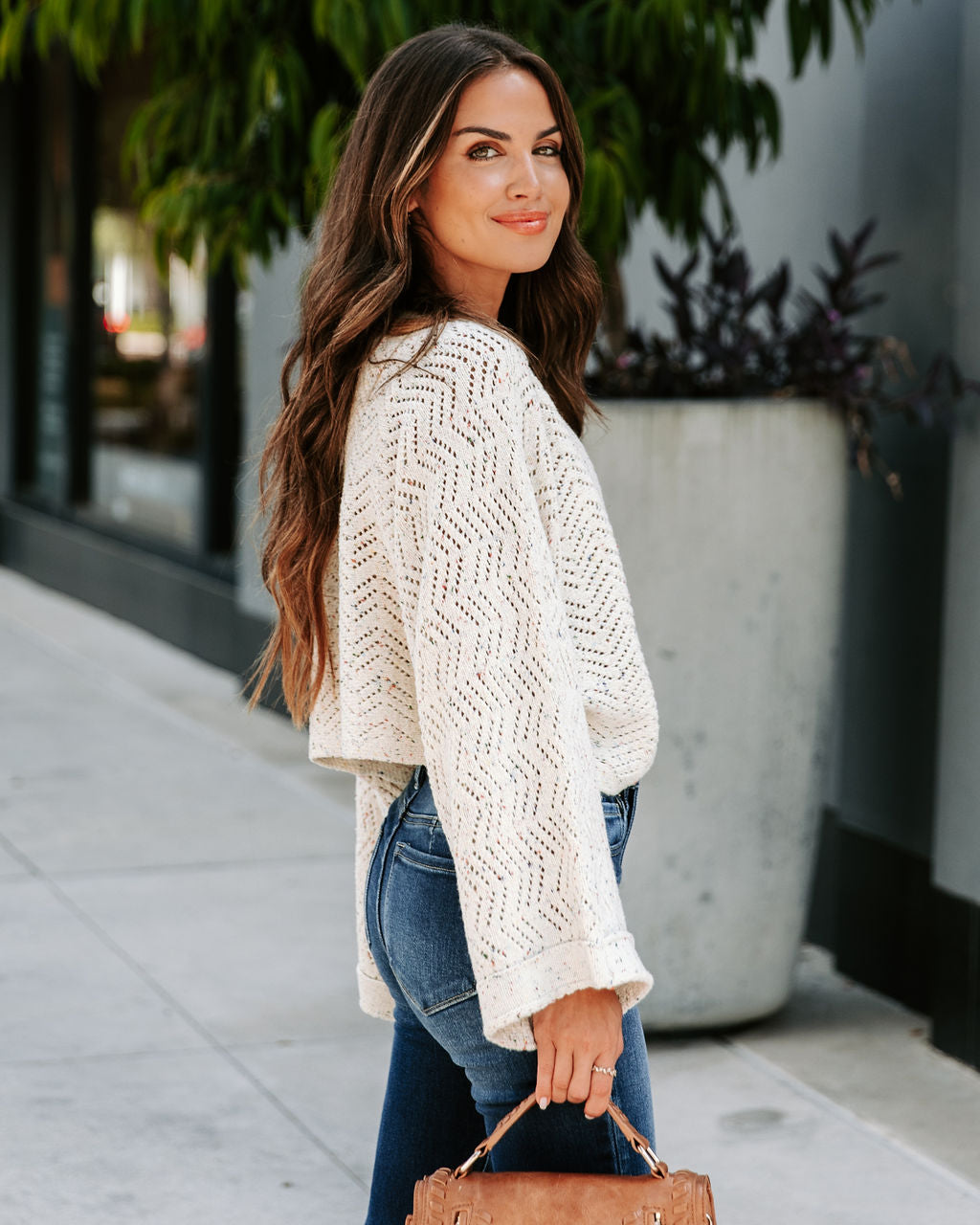 Little Bit Of Color Oversized Crop Pullover Sweater - SALE - Se7enfashion