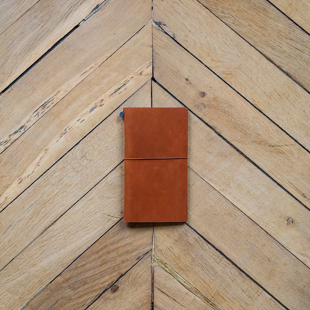 Carnet de voyage en cuir - Camel