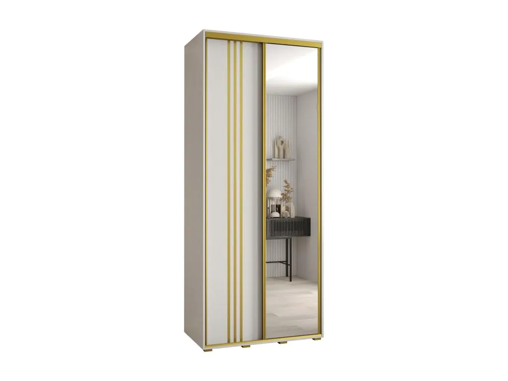ARMARIO Banakdecoracion 7 DE PUERTAS CORREDERAS 235.2/120/45 2 puertas (Blanco/Blanco/Oro) 94507JPBS