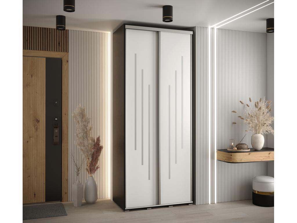 ARMARIO Nestliq 8 DE PUERTAS CORREDERAS 235 - 2/110/45 2 puertas Negro/Blanco/Plata