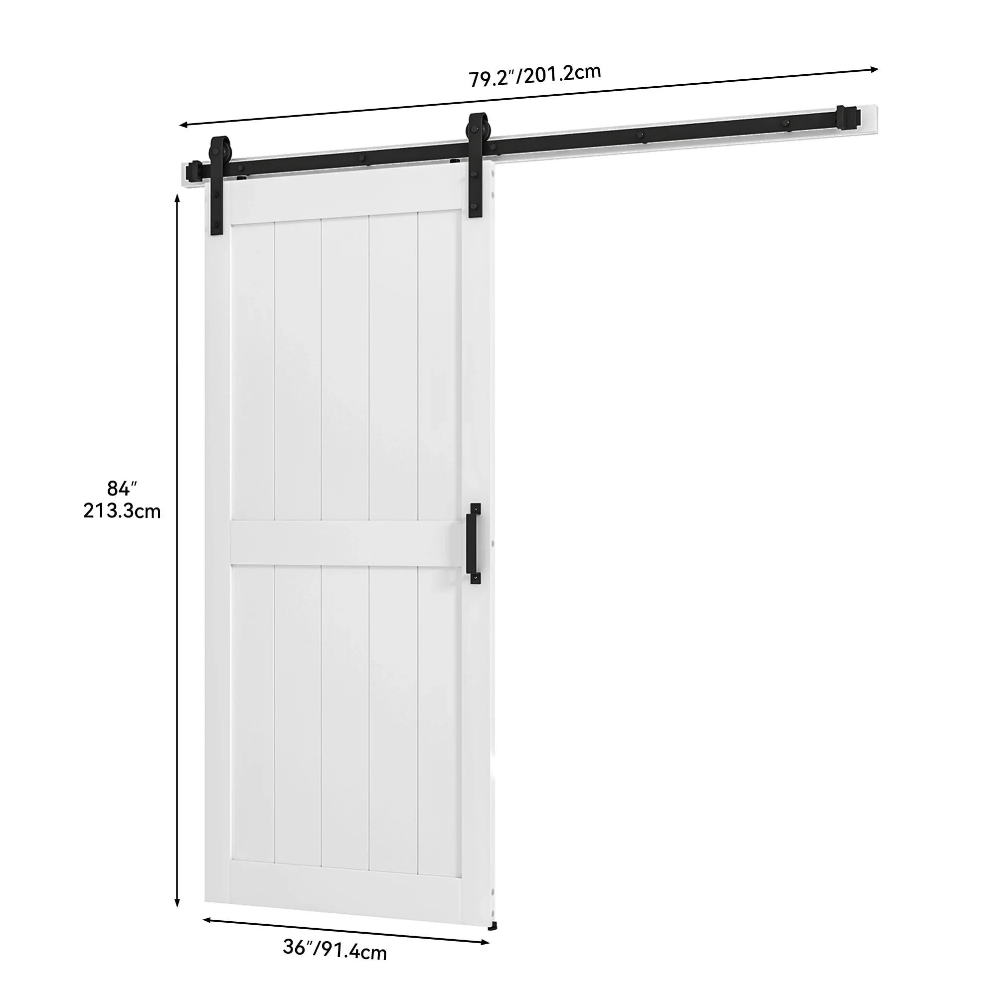 Uforic Sliding Barn Door With Hardware Kit, 48 x 84 in, Gray - Image 23 Uforic Sliding Barn Door With Hardware Kit, 48 x 84 in, Gray - Image 23