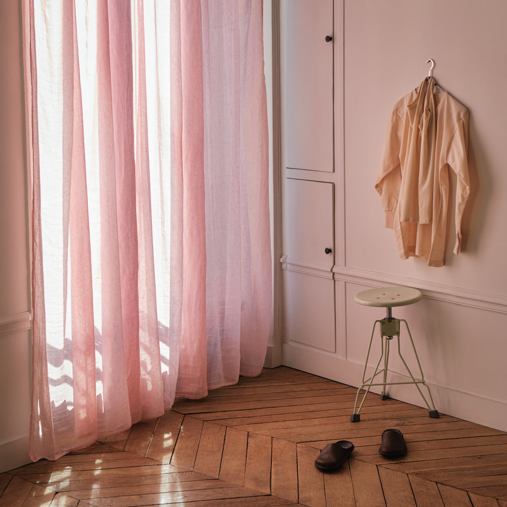 Voile en lin & coton - Rose Granité