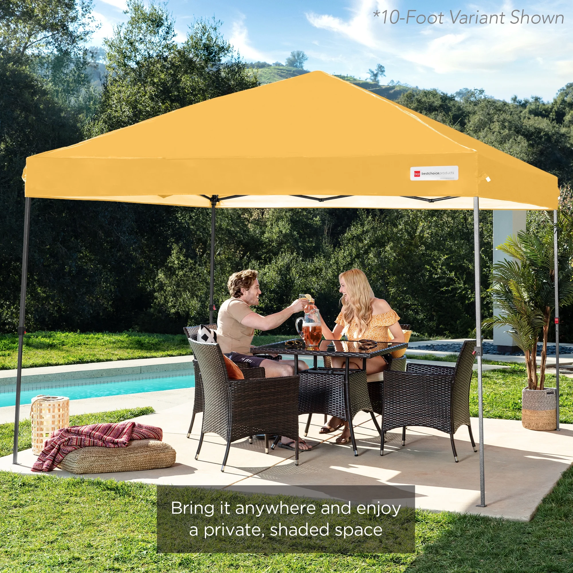 Best Choice Products 12x12ft Easy Setup Pop Up Canopy w/ 1-Button Setup, Wheeled Case, 4 Weight Bags - Navy Blue - Image 123