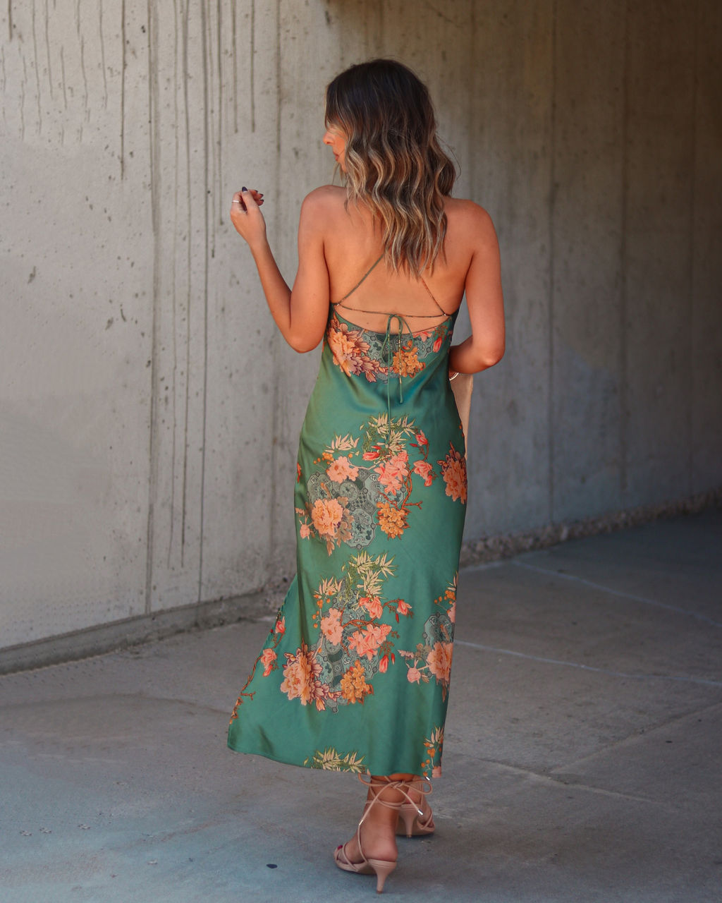 Kyoto Printed Satin Slip Dress - Se7enfashion
