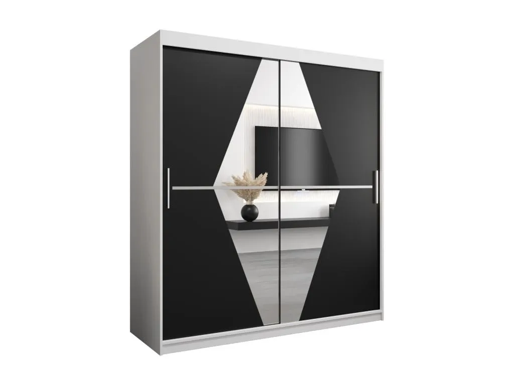 Armario Decoesp de puertas correderas 200/180/62 2 puertas (blanco/negro) ROAL37513
