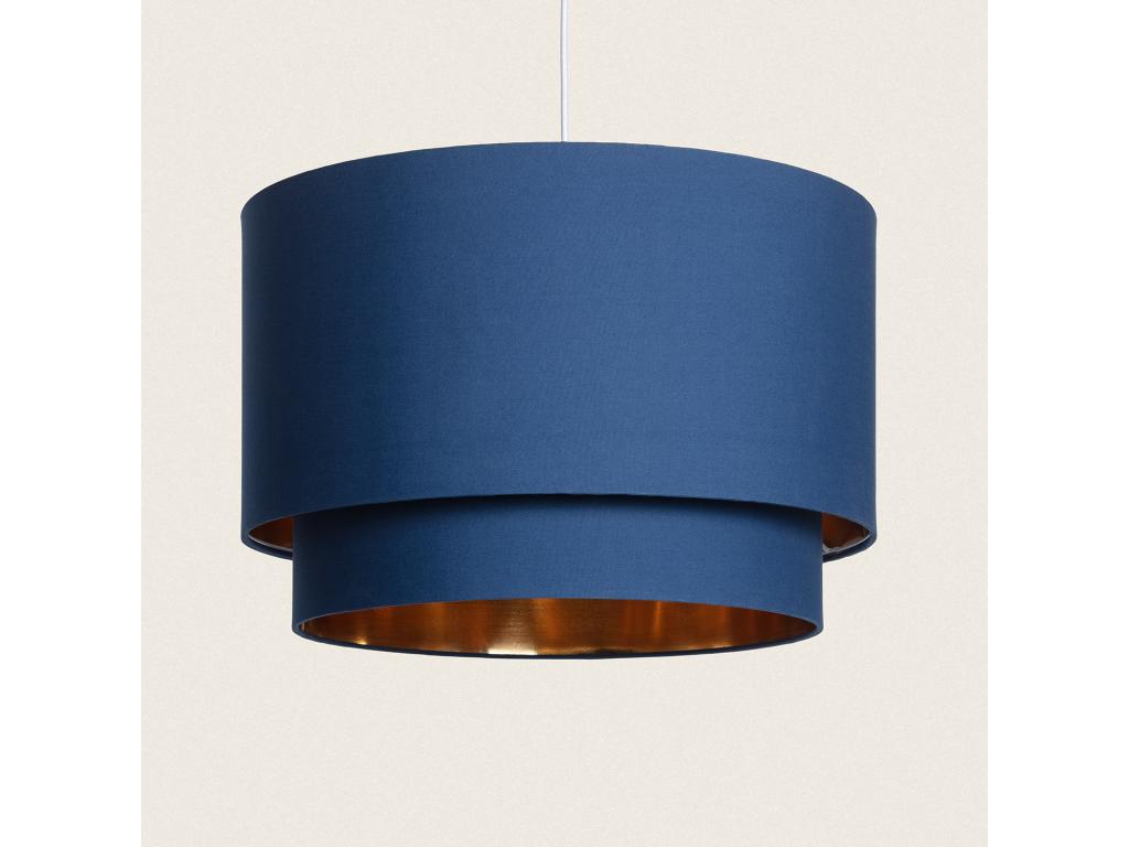 Lámpara Colgante Tela Bello Duo Reflejo Azul Oscuro