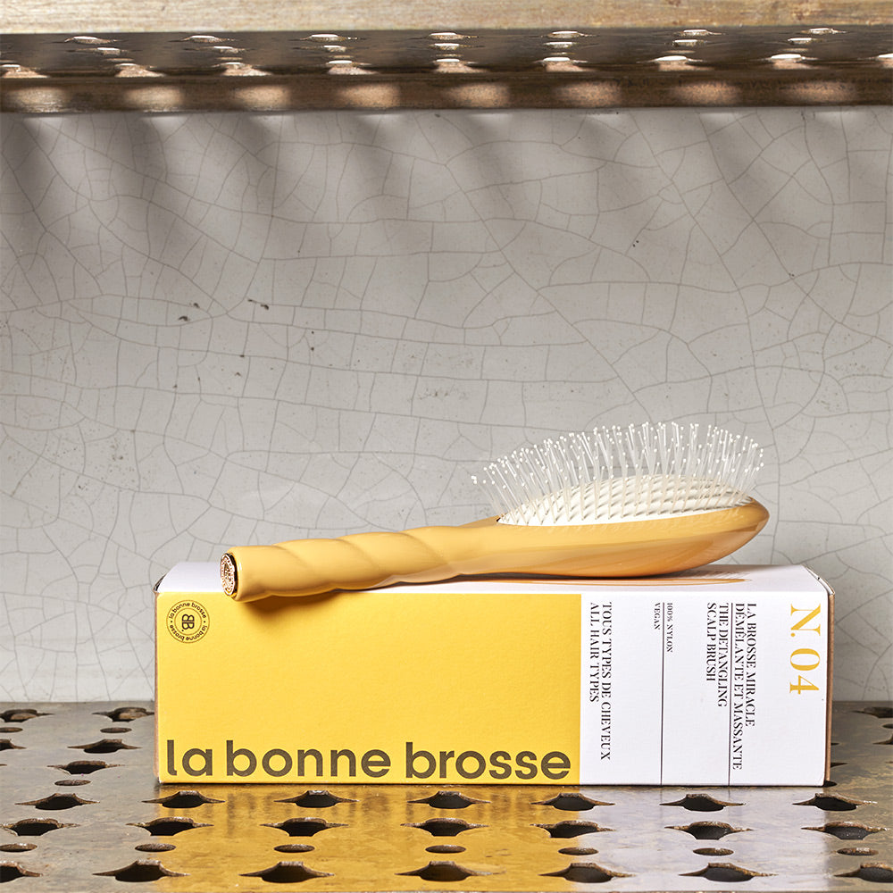 Brosse à cheveux N.04 LA MIRACLE - Démêlante & Massante - Jaune