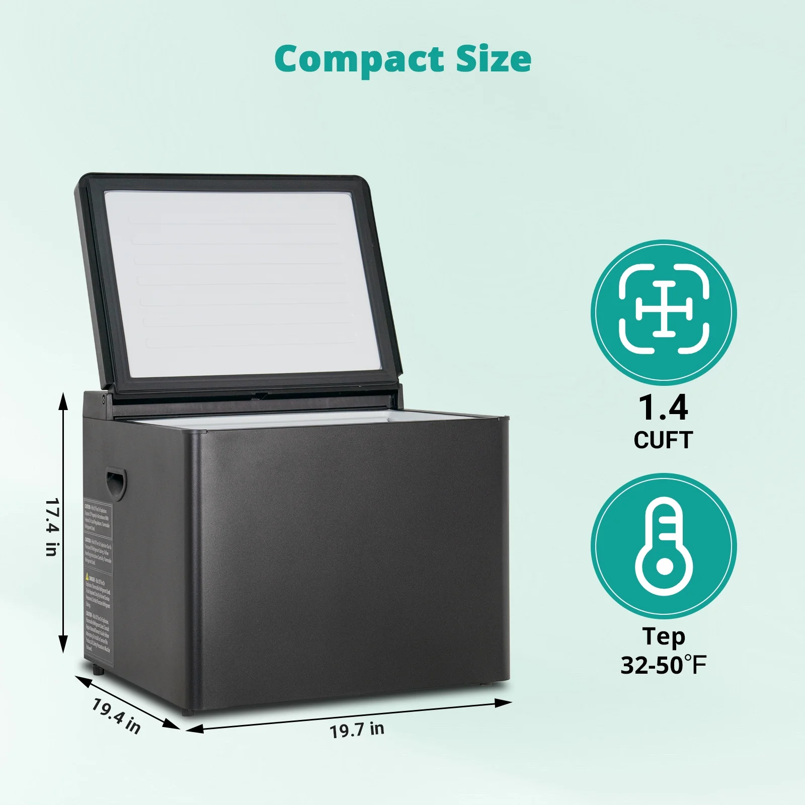 Smeta Chest Freezer LPG/12V/110-120V Refrigerator Outdoor Travel Fridge 1.6 Cu ft Indoor Car - Image 10