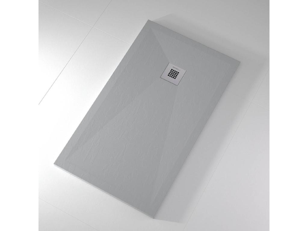 Plato de ducha pizarra ONDA CENIZA 70x160 cm rejilla inox