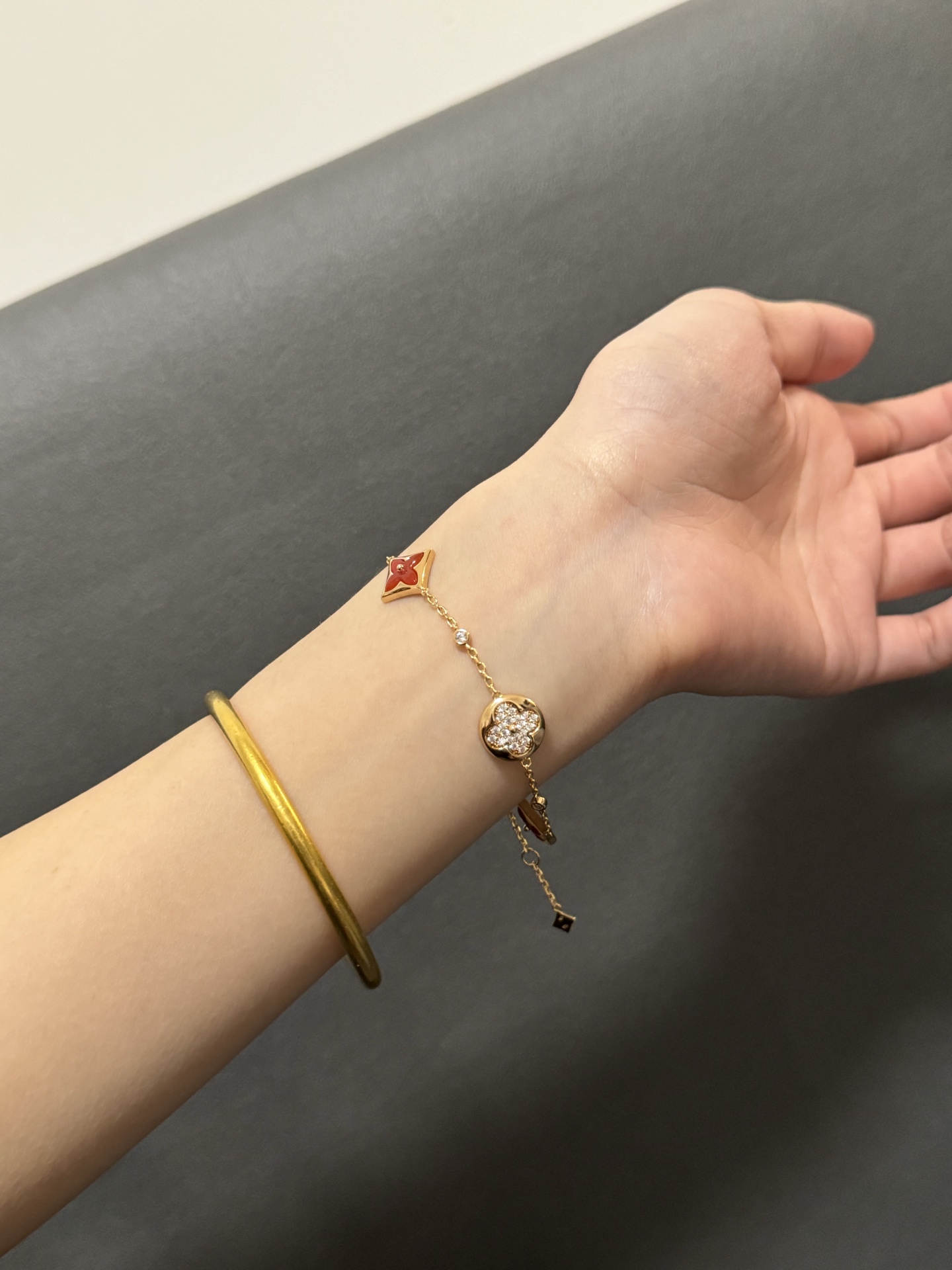 Louis Vuitton Red Color Blossom Bracelet - Original Replica Club