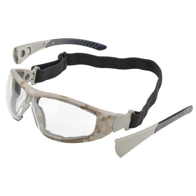 Delta Plus Go-Specs II Safety Glasses/Goggles Desert Camo Frame Foam Seal Clear Anti-Fog Lens - KTF Painting Interior Exterior