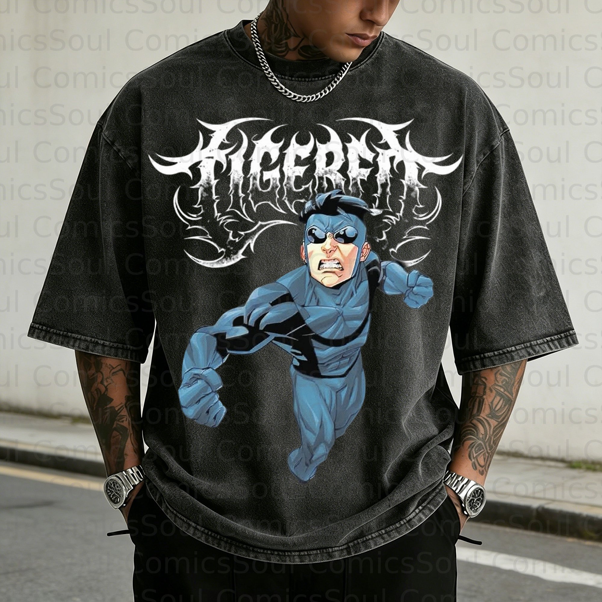 Unisex Anime Inspired Vintage Washed T-Shirt