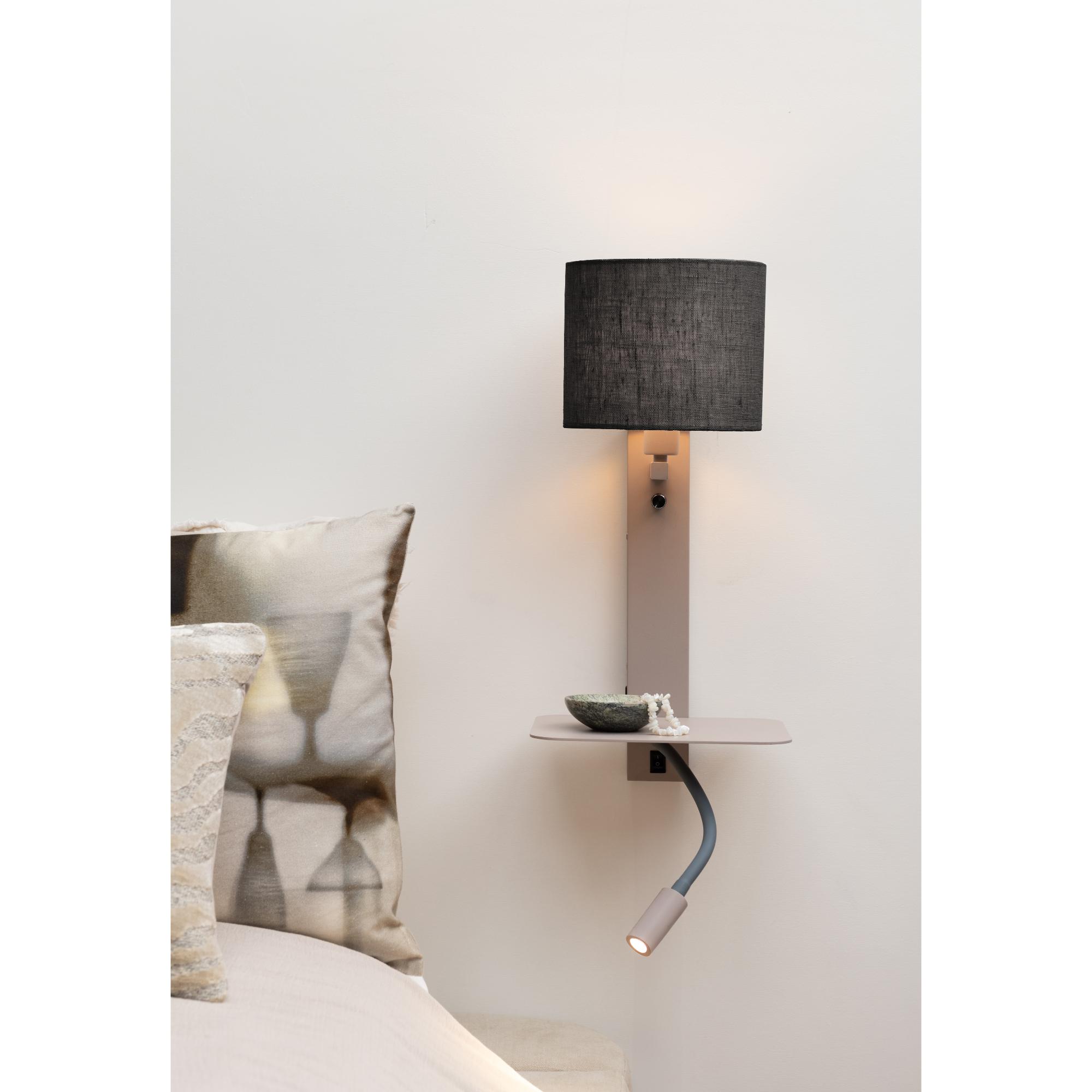 it's about RoMi Florence Wandlamp met Leeslamp - Bruin / Zwart