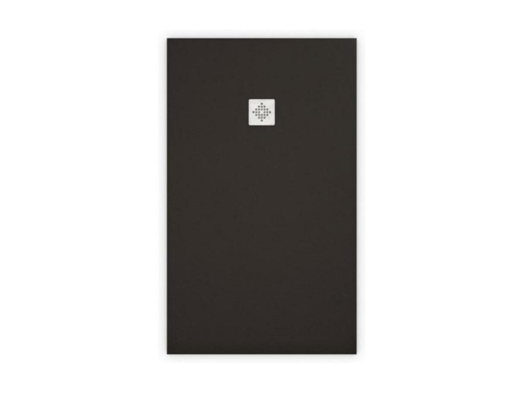 Plato de ducha natural negro - 75x90cm - resina con cargas minerales