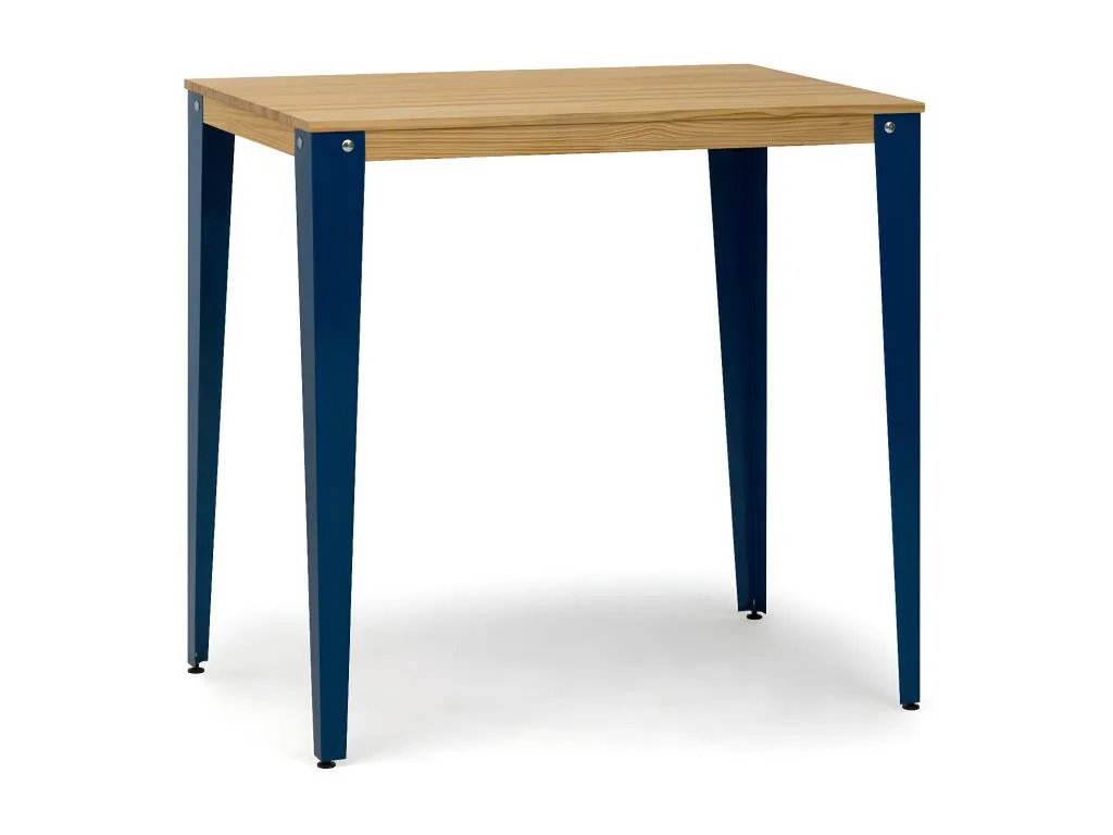 Mesa alta Nidovia azul 70x110x110 cm madera maciza de pino estilo nórdico industrial. tgo2937227