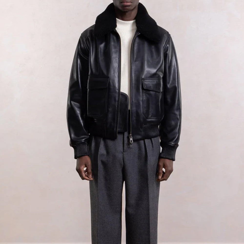 Museum Garments - Blouson Aviateur Cuir - Noir