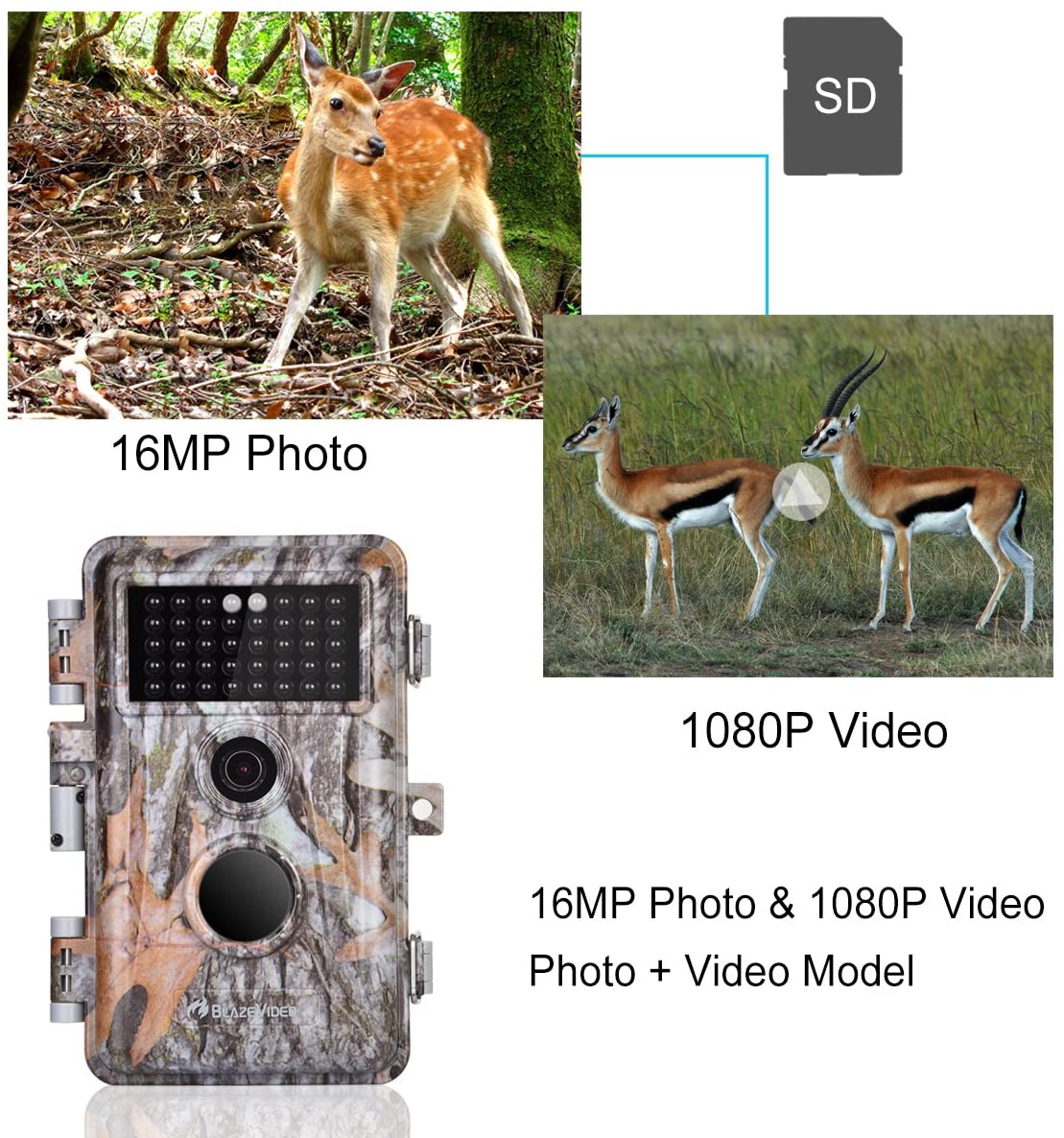 5-Pack Game & Deer Trail Cameras, 16MP 1920x1080P Video, Camo - Image 3 5-Pack Game & Deer Trail Cameras, 16MP 1920x1080P Video, Camo - Image 3