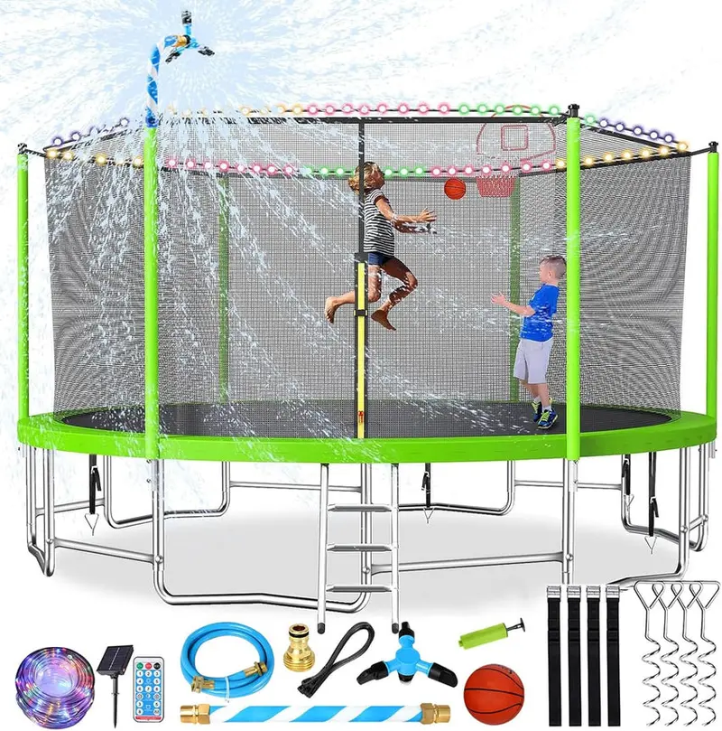 Trampoline With Enclosure Net And Adjustable Basketball Hoop - 8ft, 10ft, 12ft, 14ft, 15ft, 16ft - Image 79 Trampoline With Enclosure Net And Adjustable Basketball Hoop - 8ft, 10ft, 12ft, 14ft, 15ft, 16ft - Image 79