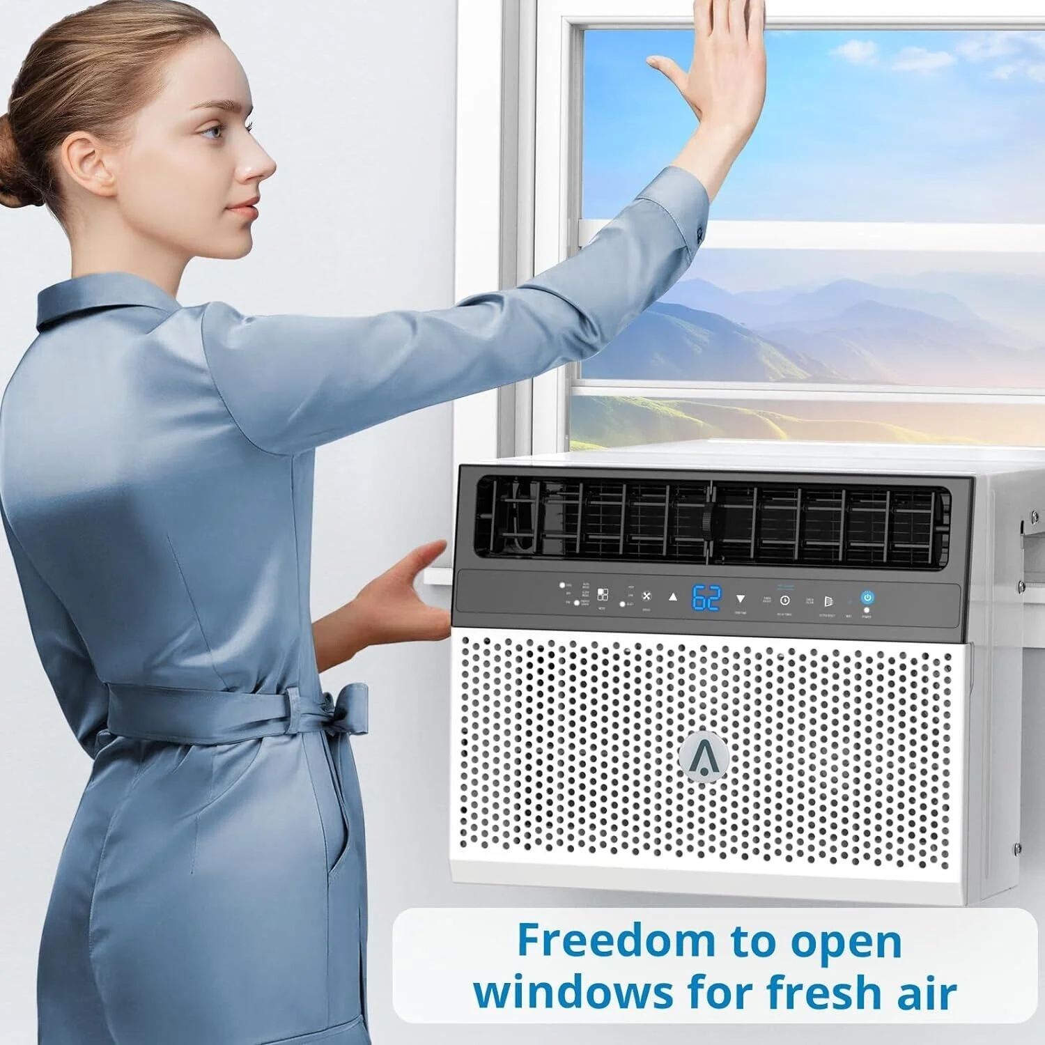 8000Btus Window Air Conditioner Over the Sill AC Up to 370 Sq.Ft With Remote & App - Image 4