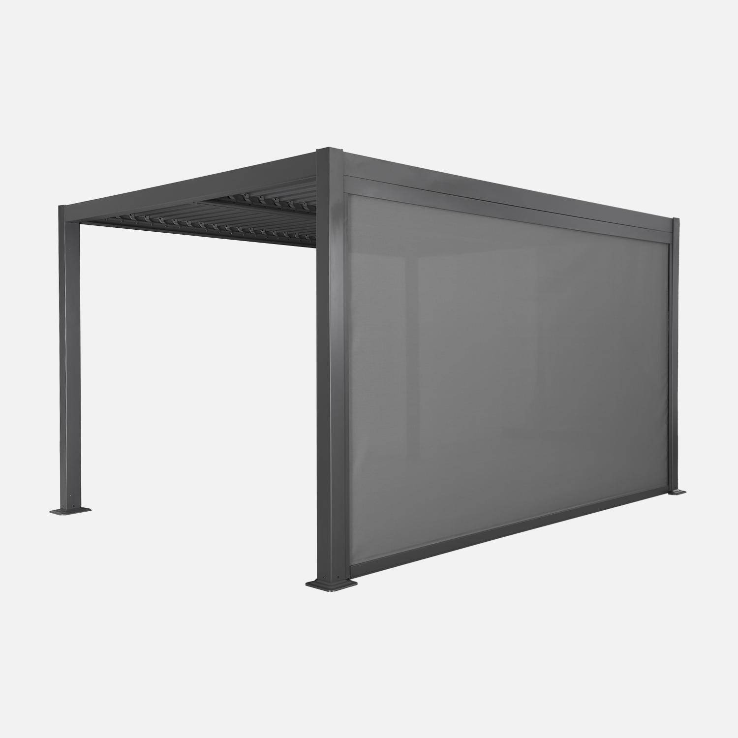 Palace 3x4m + accesorio - Pérgola bioclimática de aluminio y acero 3x4m con toldo 4m