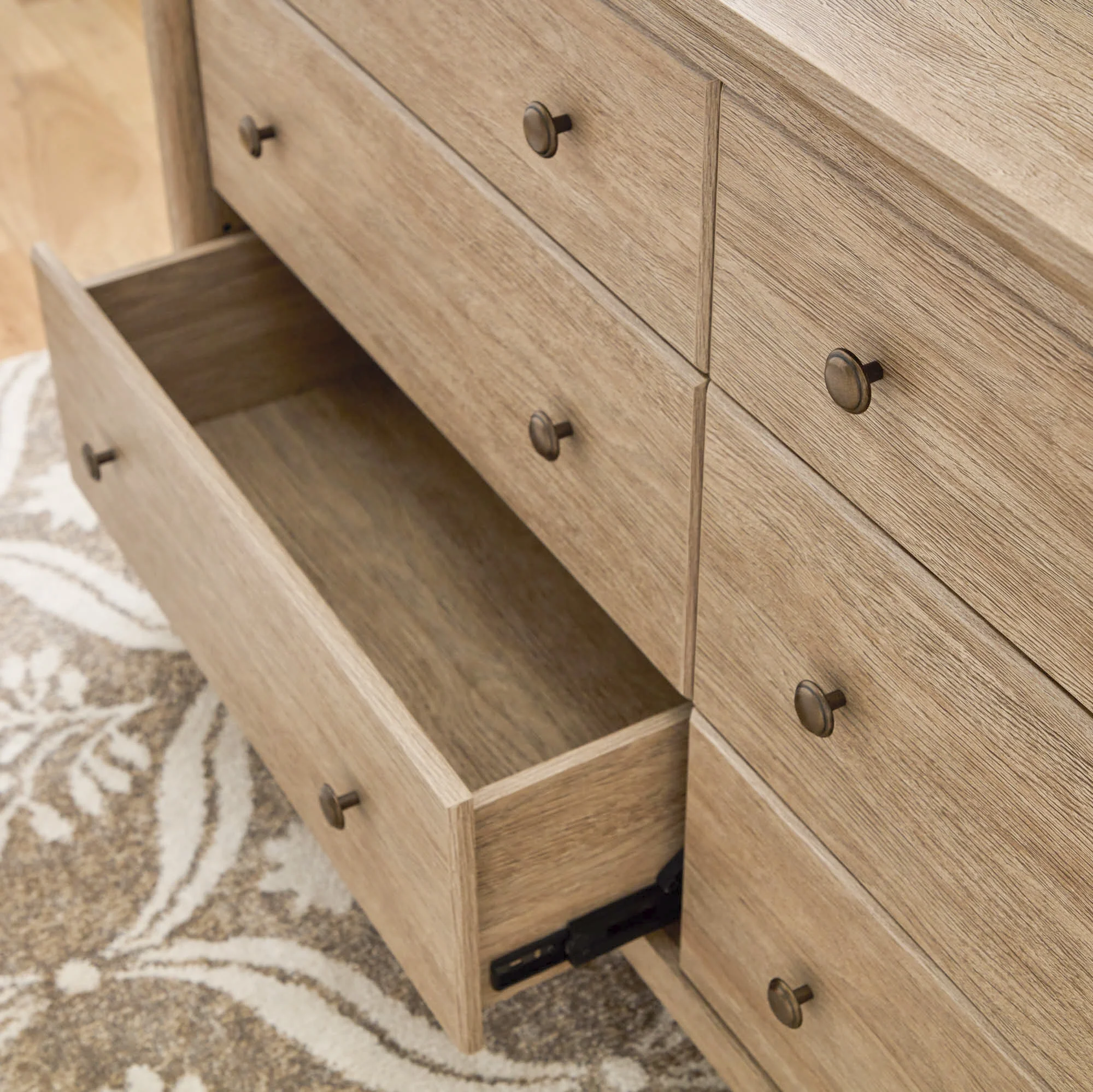 My Texas House Monroe 6-Drawer Dresser, Brushed Oak Finish - Image 7