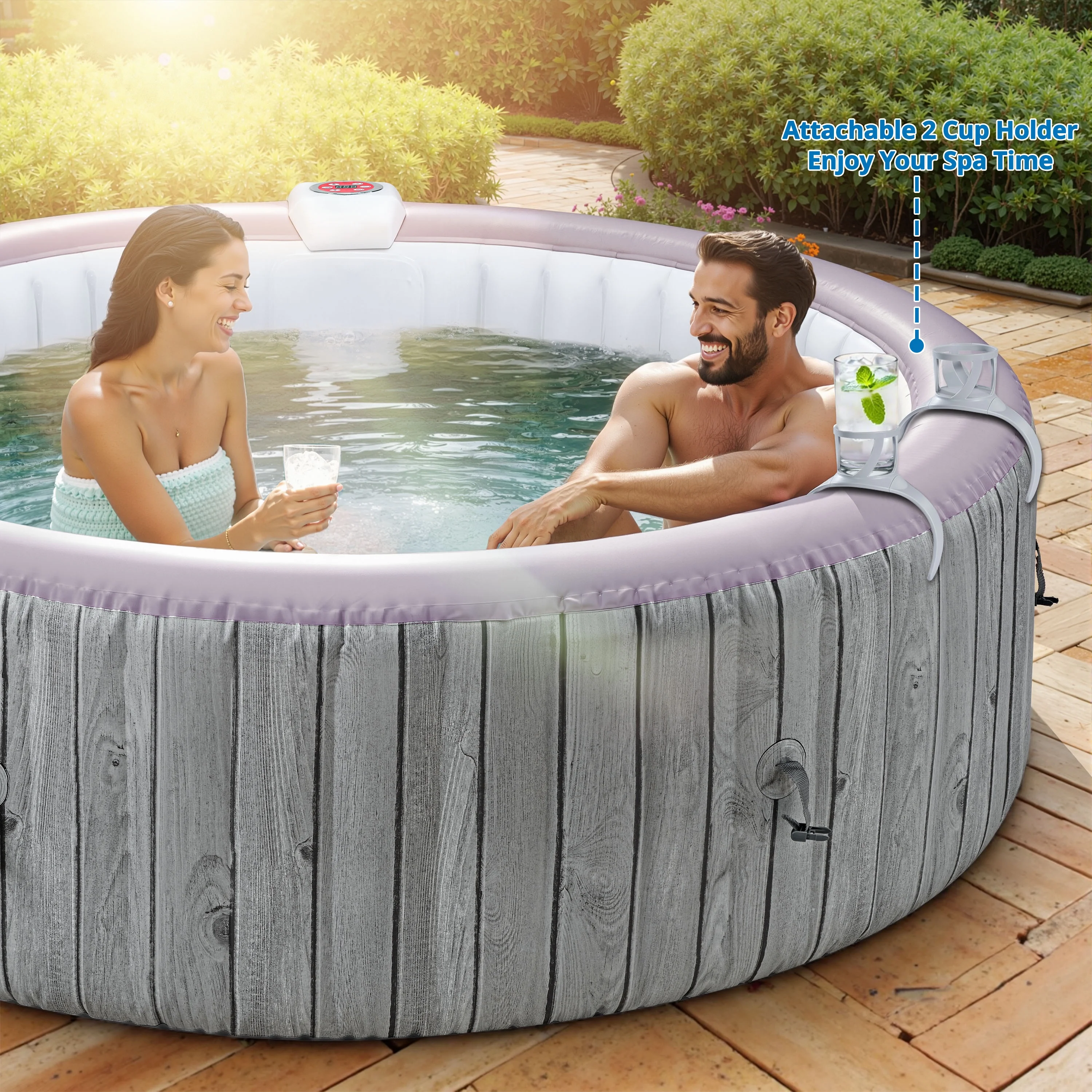 SEGMART 4-6 Person Inflatable Hot Tub Spa with 130 Jets, 82" Outdoor Spa Blow Up Hottub, Outdoor Portable Hottub with Insulated Cover, Floor Protector - Image 13
