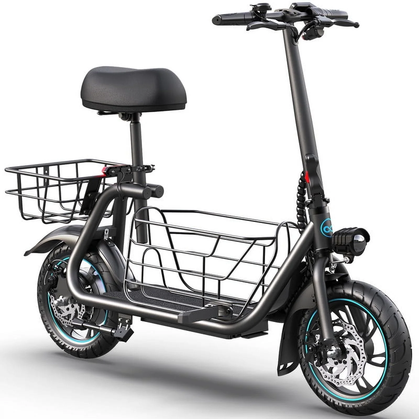 KEESTP Electric Bike with Basket for Pet, 3 Riding Modes Foldable Electric Scooter for Adults - up to 20 Miles 18.6MPH - Image 8