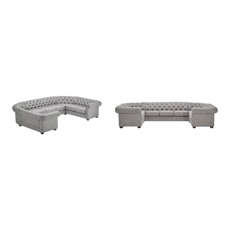 Gdansk 9-Person U-Shaped Chesterfield Sectional Sofa
