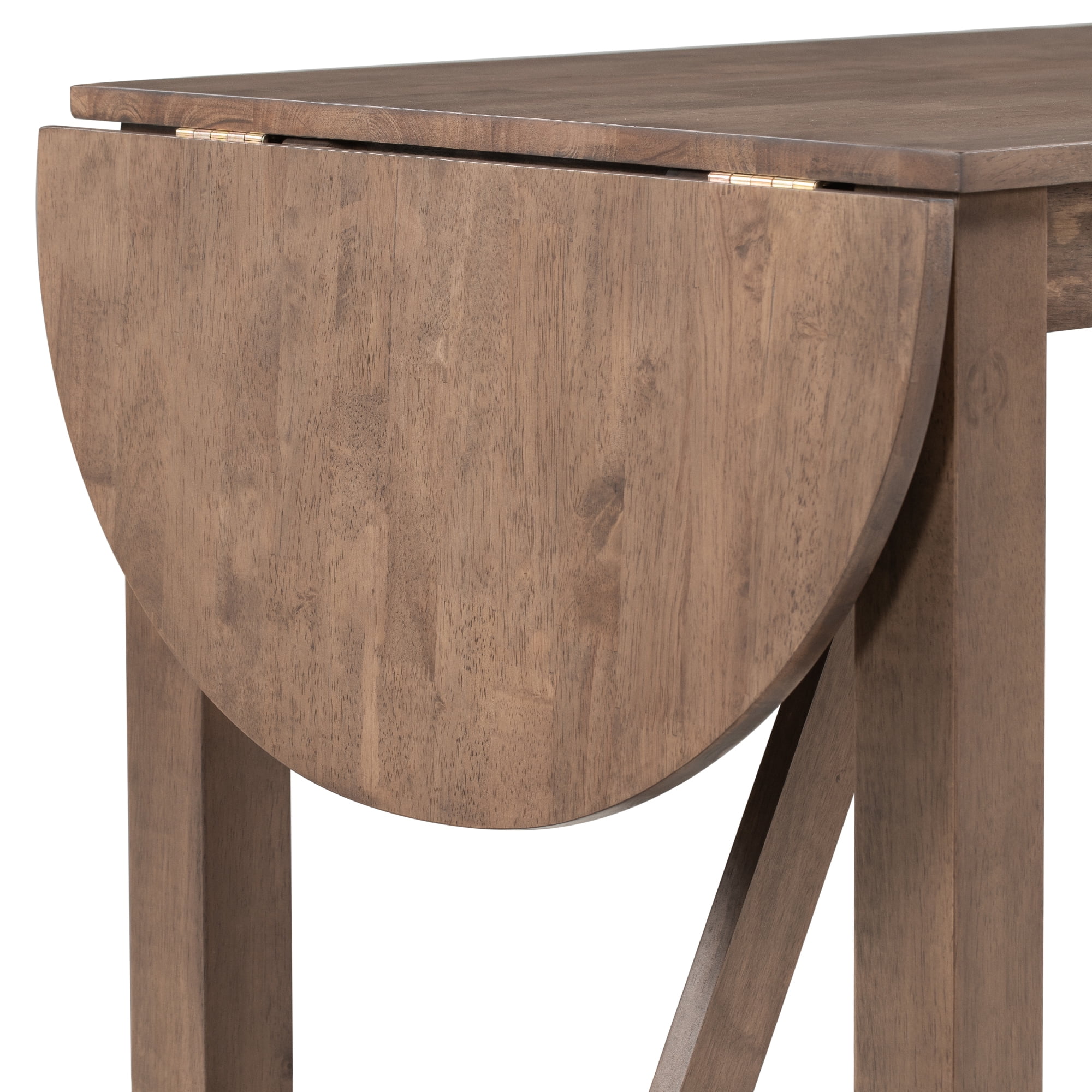 Harper & Bright Designs 3 Piece Wood Folding Dining Table Set Drop Leaf Table with 2 Padded Counter Height Dining Chairs for Small Place, Brown - Image 13