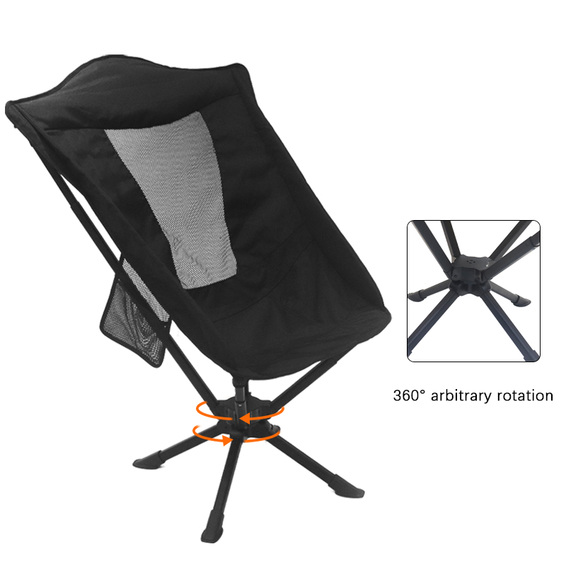Modern 360-Degree Rotating High Backrest Ergonomic Foldable Portable Outdoor Garden Chair 600D Oxford Aluminum