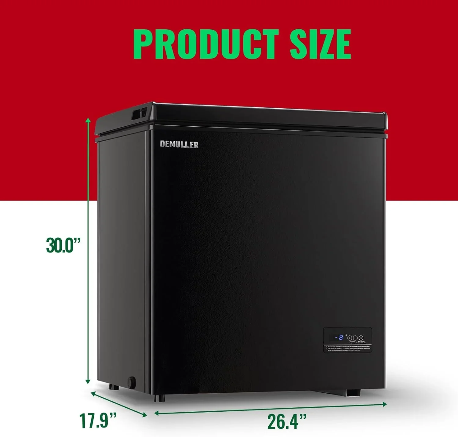 Chest Freezer 5.0Cubic Feet Deep Freezer Freestanding Freezers with 2 Removable Stainless Steel Basket, Mini Freezer Top Open Door Compact Freezer with Electronic Control 41℉ to -15℉BLACK
