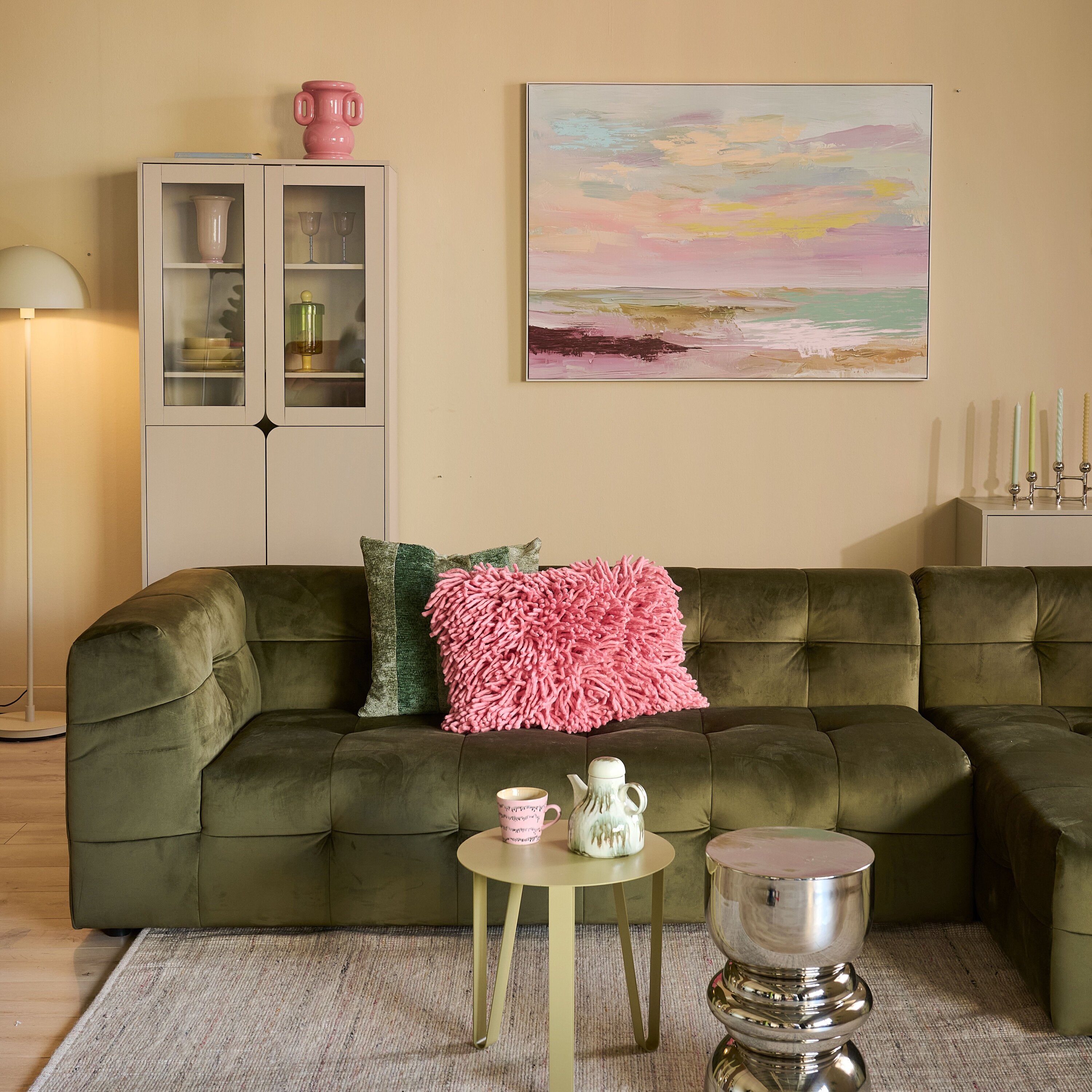Blokker Blush of the Earth Schilderij 100 x 140 cm - Wit