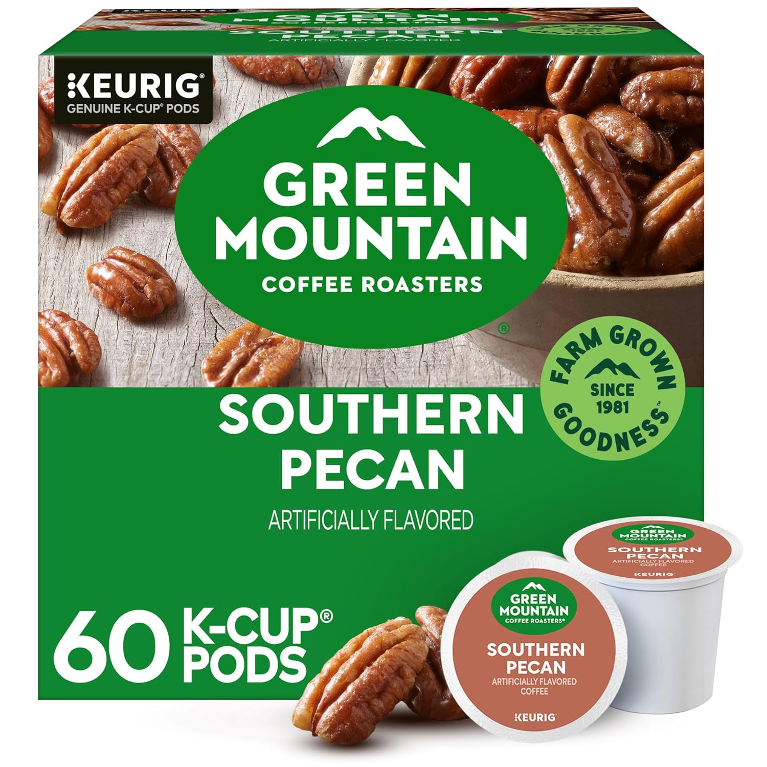 Green Mountain Coffee Roasters Southern Pecan Keurig Single-Serve K-Cup pods. Light Roast Coffee. 60 Count (6 Packs of 10)